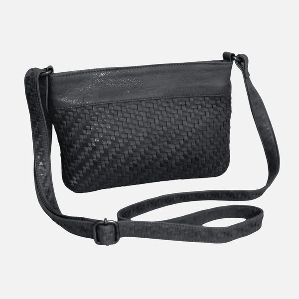 BARTELS HAND-WOVEN CROSSBODY BAG - BLACK