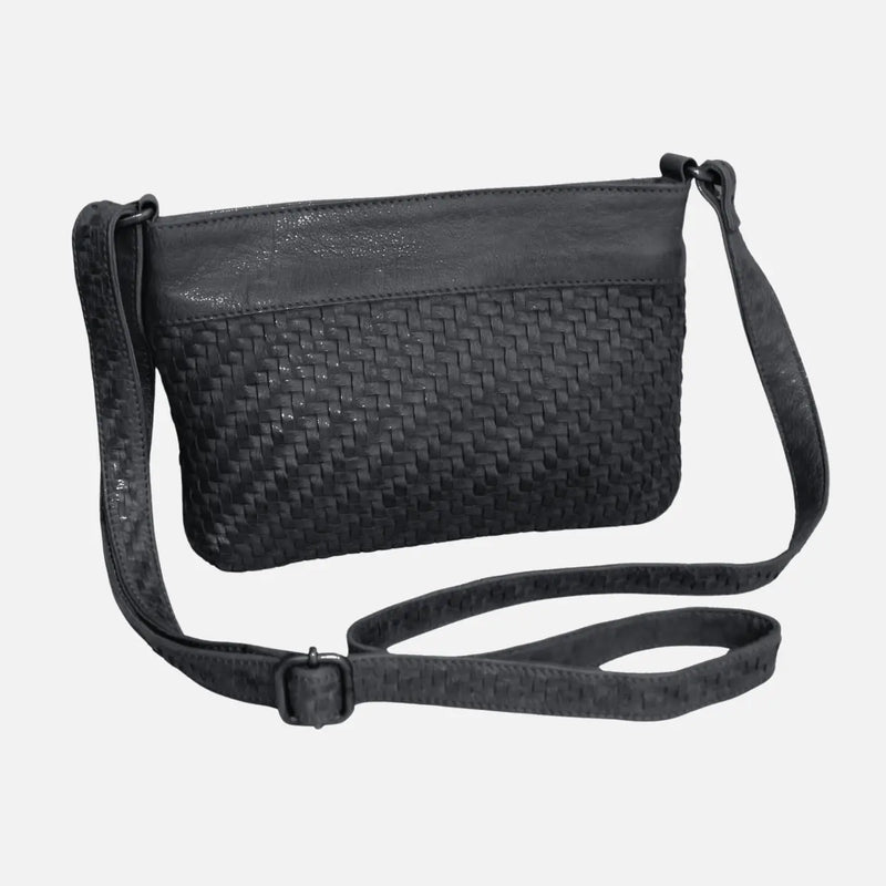 BARTELS HAND-WOVEN CROSSBODY BAG - BLACK