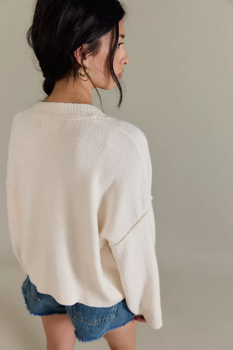 FREE PEOPLE COOL OF THE NIGHT SWEATER - IVORY