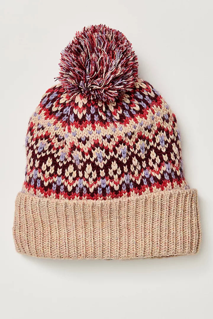 FREE PEOPLE FIRST FRONT FAIRISLE BEANIE - IVORY