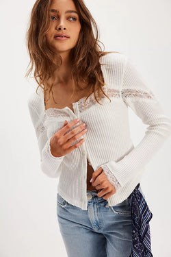 FREE PEOPLE LET'S PARTY CARDI - CLEAN IVORY