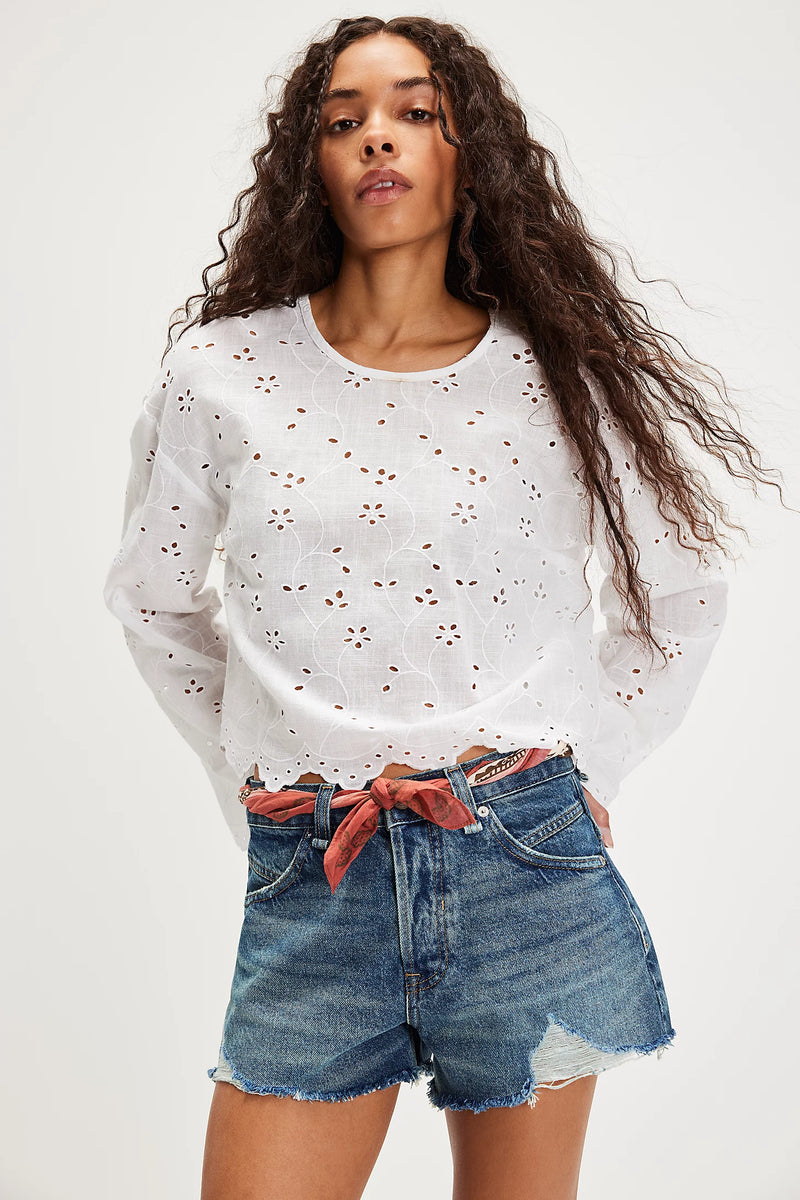 FREE PEOPLE NOW OR NEVER DENIM SHORTS - SUNSATIONAL