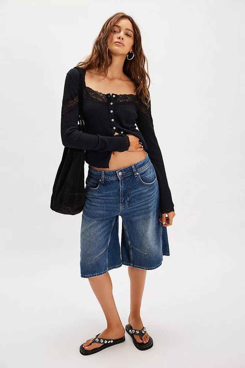 FREE PEOPLE LET'S PARTY CARDI - BLACK
