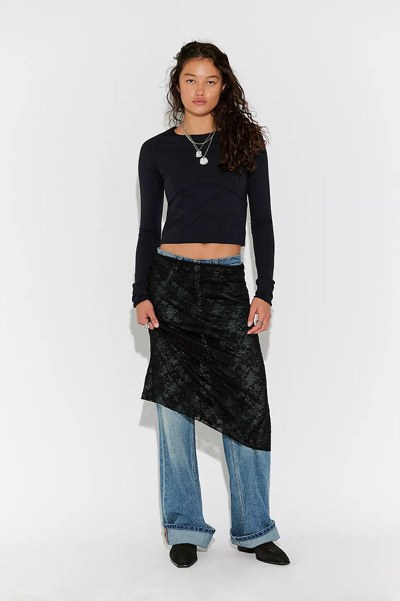 FREE PEOPLE PROTAGONIST LONG SLEEVE - BLACK