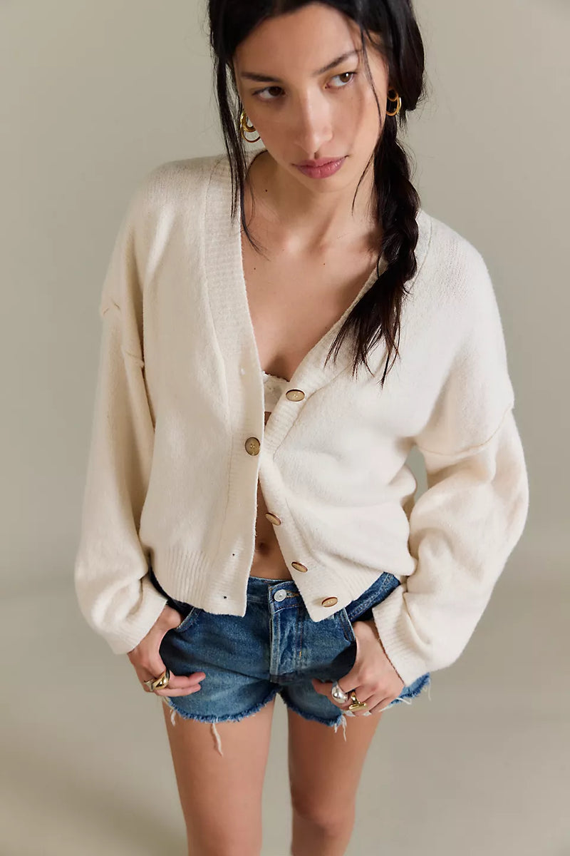FREE PEOPLE COOL OF THE NIGHT SWEATER - IVORY
