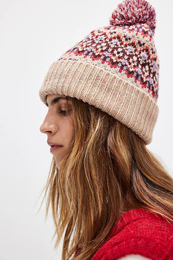 FREE PEOPLE FIRST FRONT FAIRISLE BEANIE - IVORY