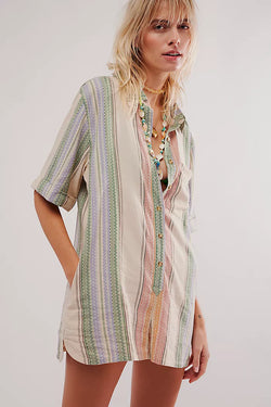 FREE PEOPLE SUMMER HEAT ROMPER - TEA COMBO