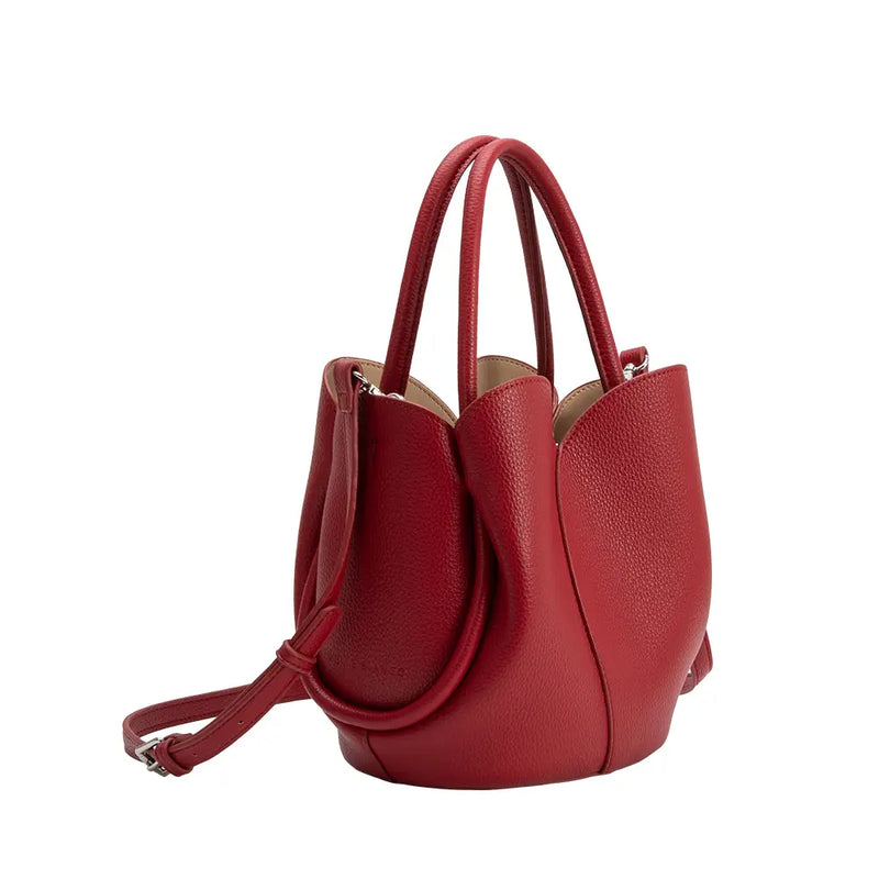 TULIP RECYCLED VEGAN TOP HANDLE BAG - RED