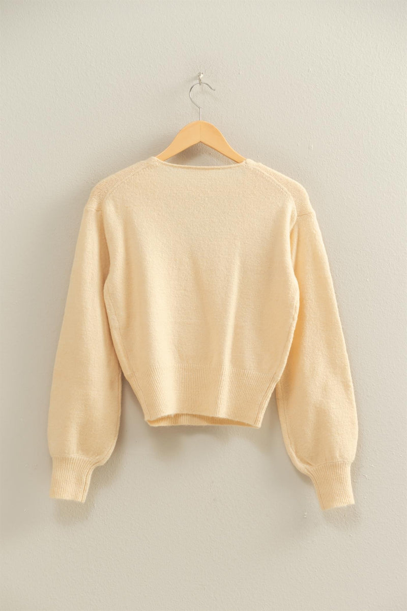 SURPLICE V-NECK SWEATER - ALPACA