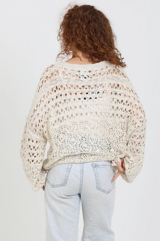 OPEN KNIT SWEATER - IVORY