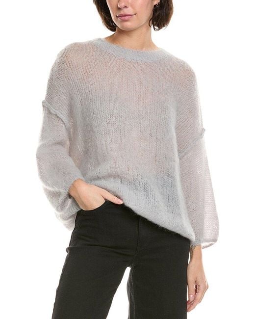 ELAN WOOL & MOHAIR BLEND SWEATER - GREY