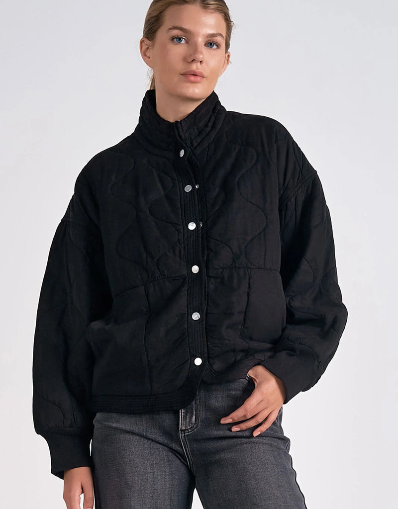 ELAN QUILTED JACKET - BLACK