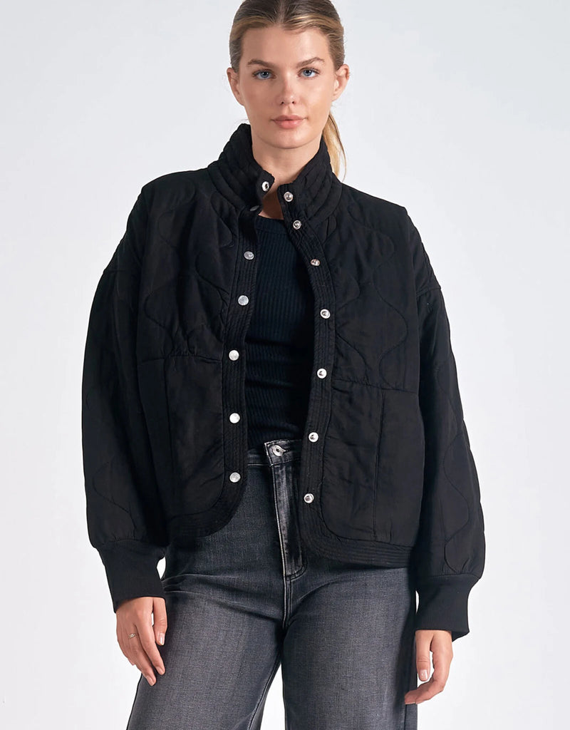 ELAN QUILTED JACKET - BLACK