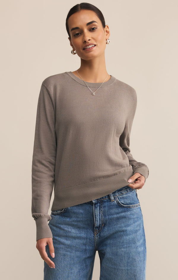 Z SUPPLY PERFECT LAYER SWEATER - LIGHT TAVERN