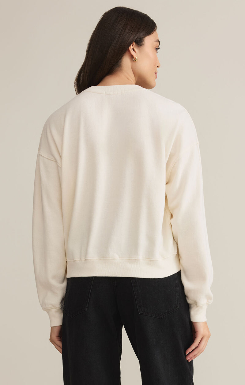 Z SUPPLY FIRST DATE SWEATSHIRT - SEA SALT