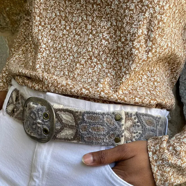 JENNY KRAUSS BELT - MONOCHROMATIC  CREAM