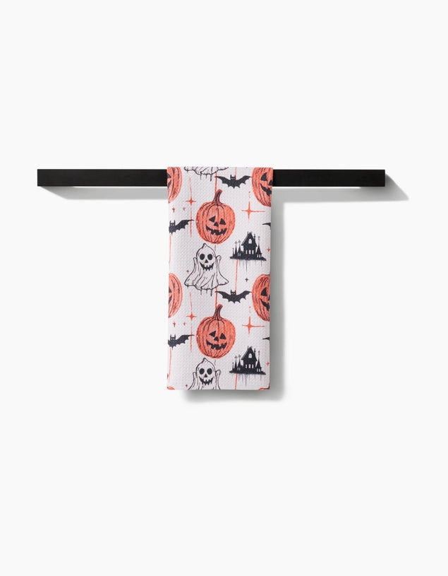 GEOMETRY KITCHEN TEA TOWELS - HALLOWEEN IS HERE