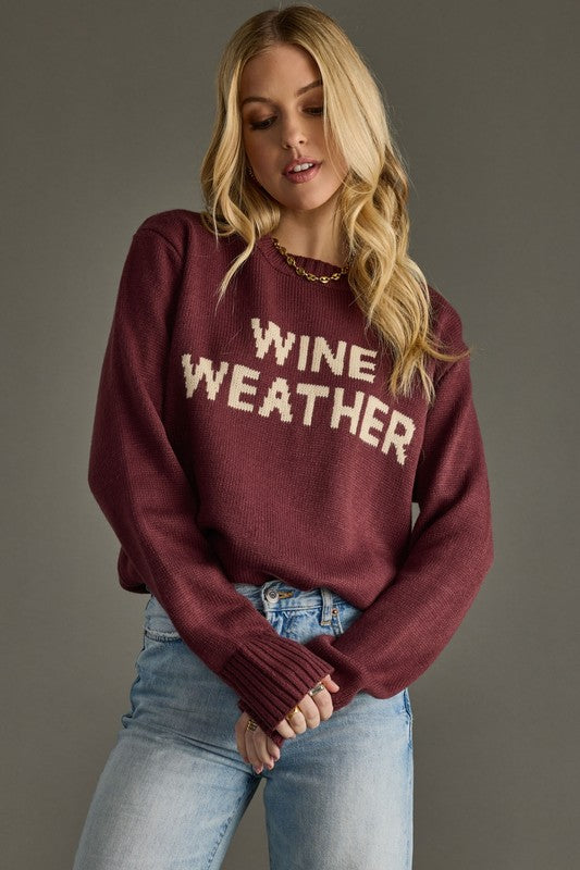 WINE WEATHER SWEATER - WINE
