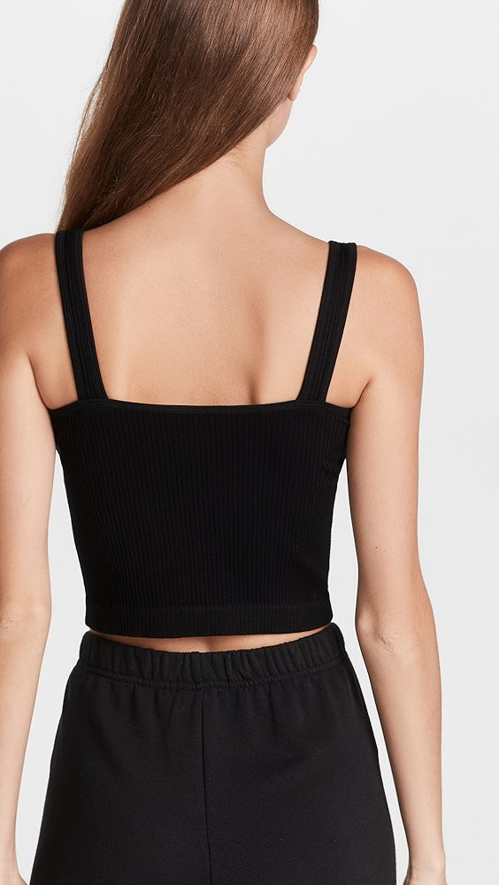 FREE PEOPLE SOLID RIBBED BRAMI - BLACK