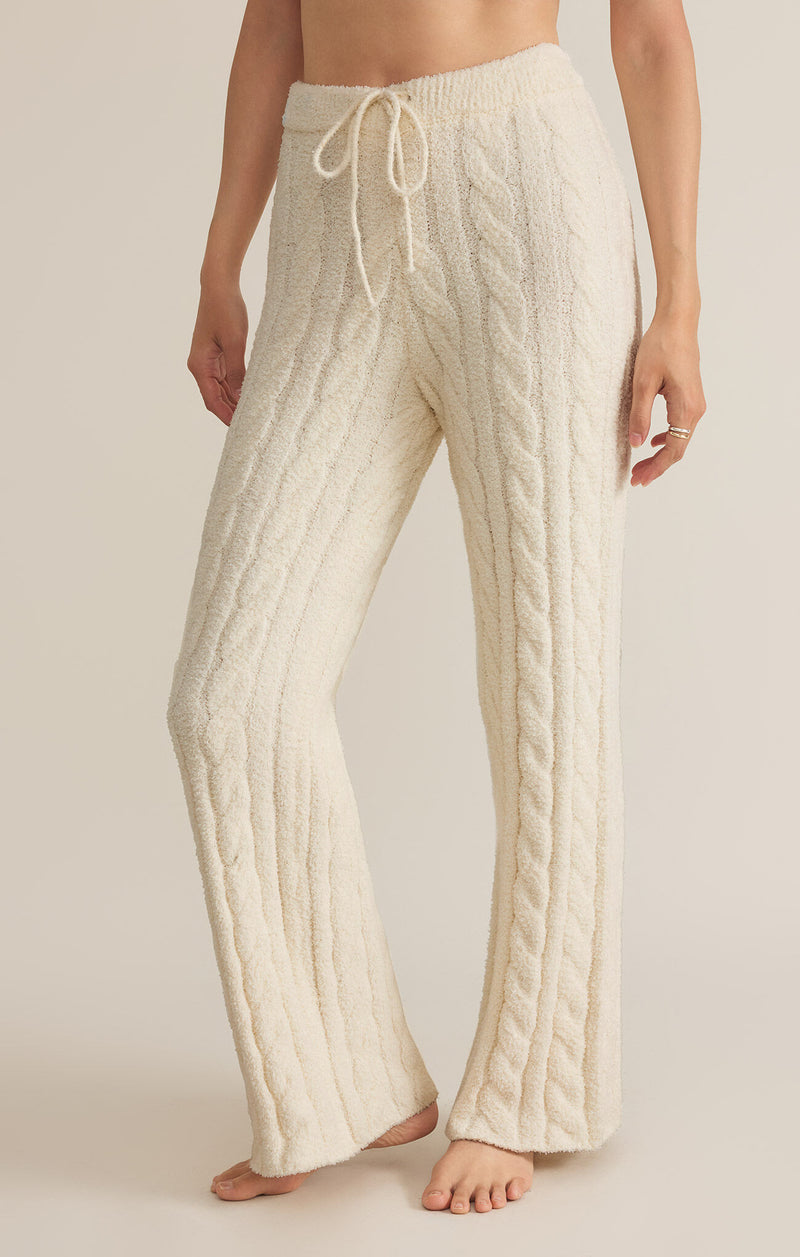 Z SUPPLY PAIGE CABLE KNIT PANT - SEA SALT