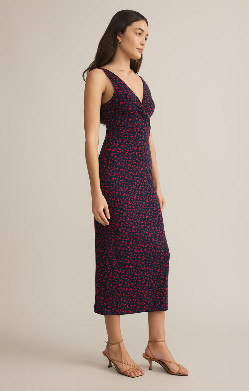 Z SUPPLY ELEVE LA ROSA DITSY MIDI DRESS - ECLIPSE