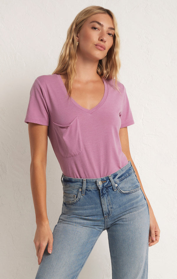 Z SUPPLY THE POCKET TEE - DUSTY ORCHID
