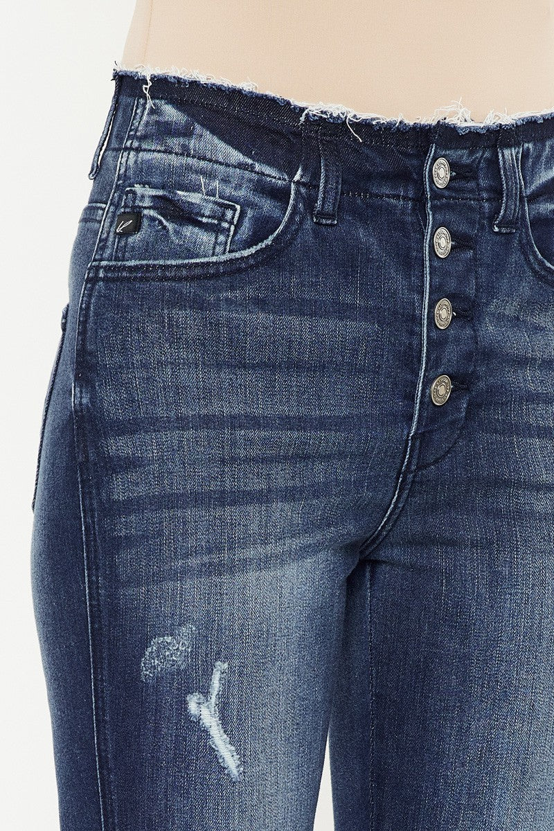 HIGH RISE ANKLE SKINNY - DARK DENIM