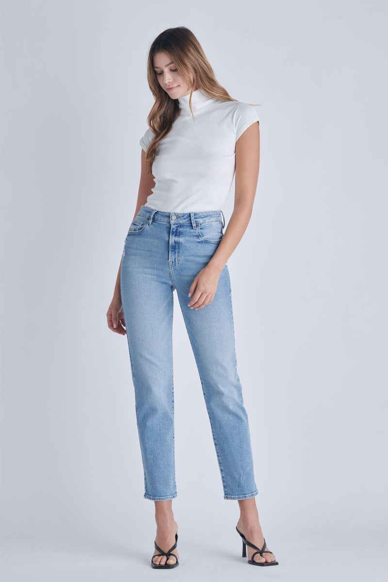 TRACEY HIGH RISE STRAIGHT JEANS - MEDIUM WASH
