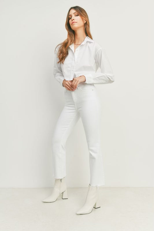 VINTAGE CROPPED FLARE JEANS - OPTIC WHITE