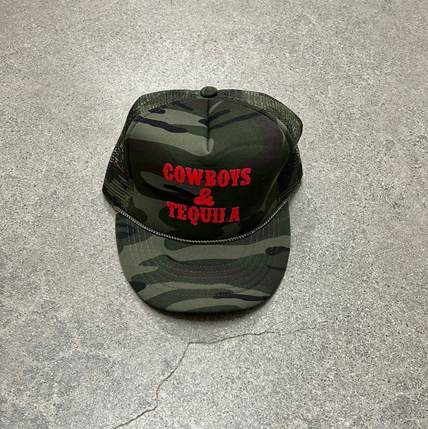 COWBOYS & TEQUILA TRUCKER HAT - CAMO