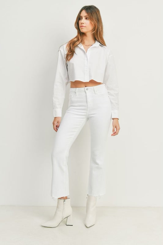 VINTAGE CROPPED FLARE JEANS - OPTIC WHITE