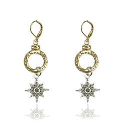 TAT2 DESIGNS TWO TONE BIJOU STARDUST EARRINGS - GOLD/VS