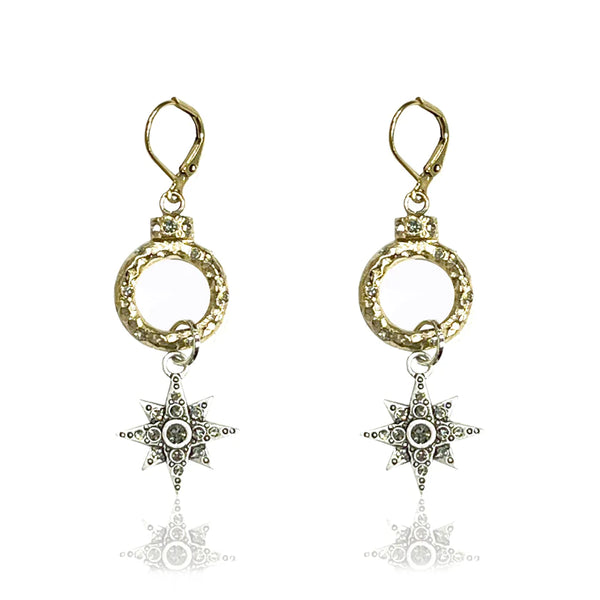 TAT2 DESIGNS TWO TONE BIJOU STARDUST EARRINGS - GOLD/VS