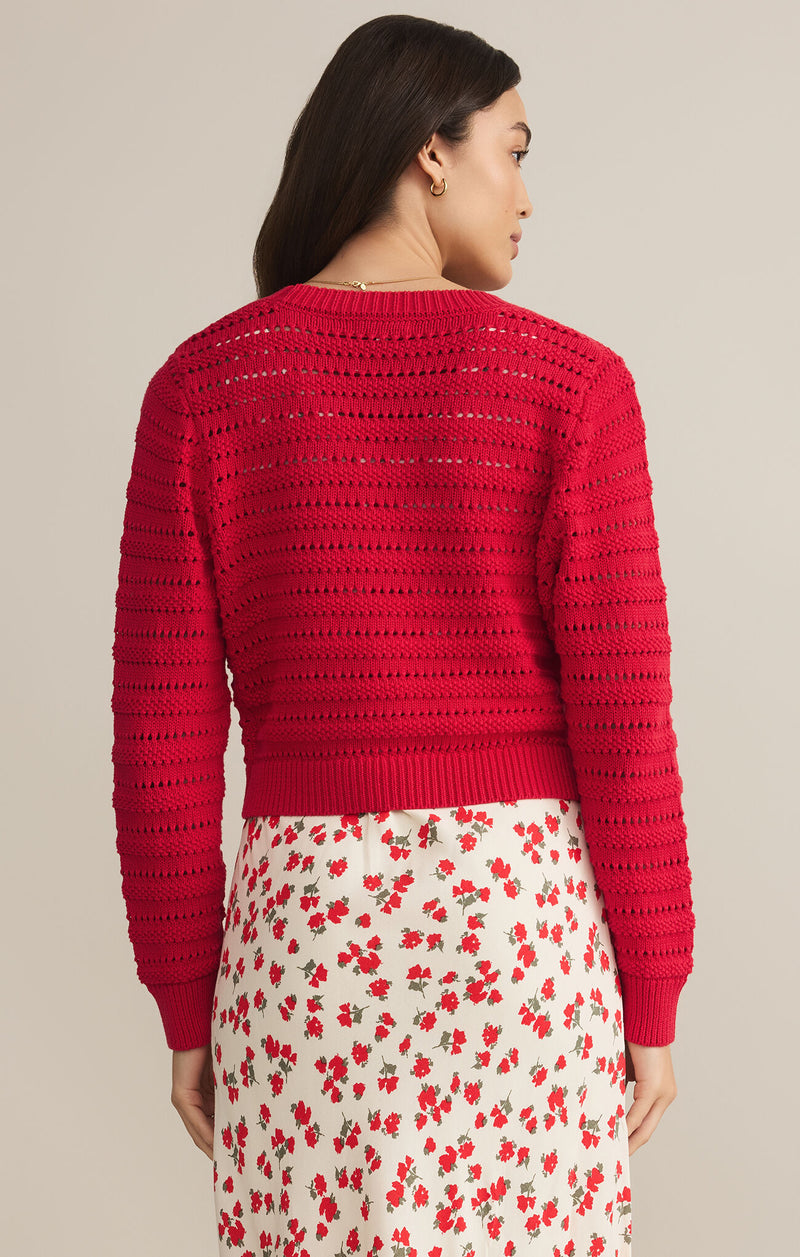 Z SUPPLY ROMANCE CARDIGAN - CHERRY