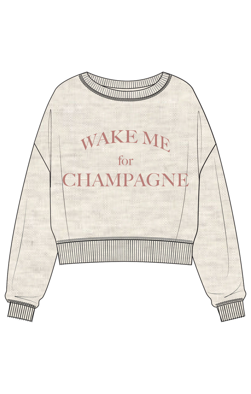 Z SUPPLY WAKE UP CHAMPAGNE TOP  - LT OATMEAL HEATHER