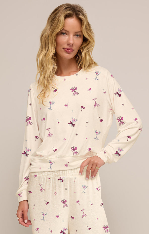Z SUPPLY CLASSIC MARTINI LONG SLEEVE TOP - VANILLA ICE