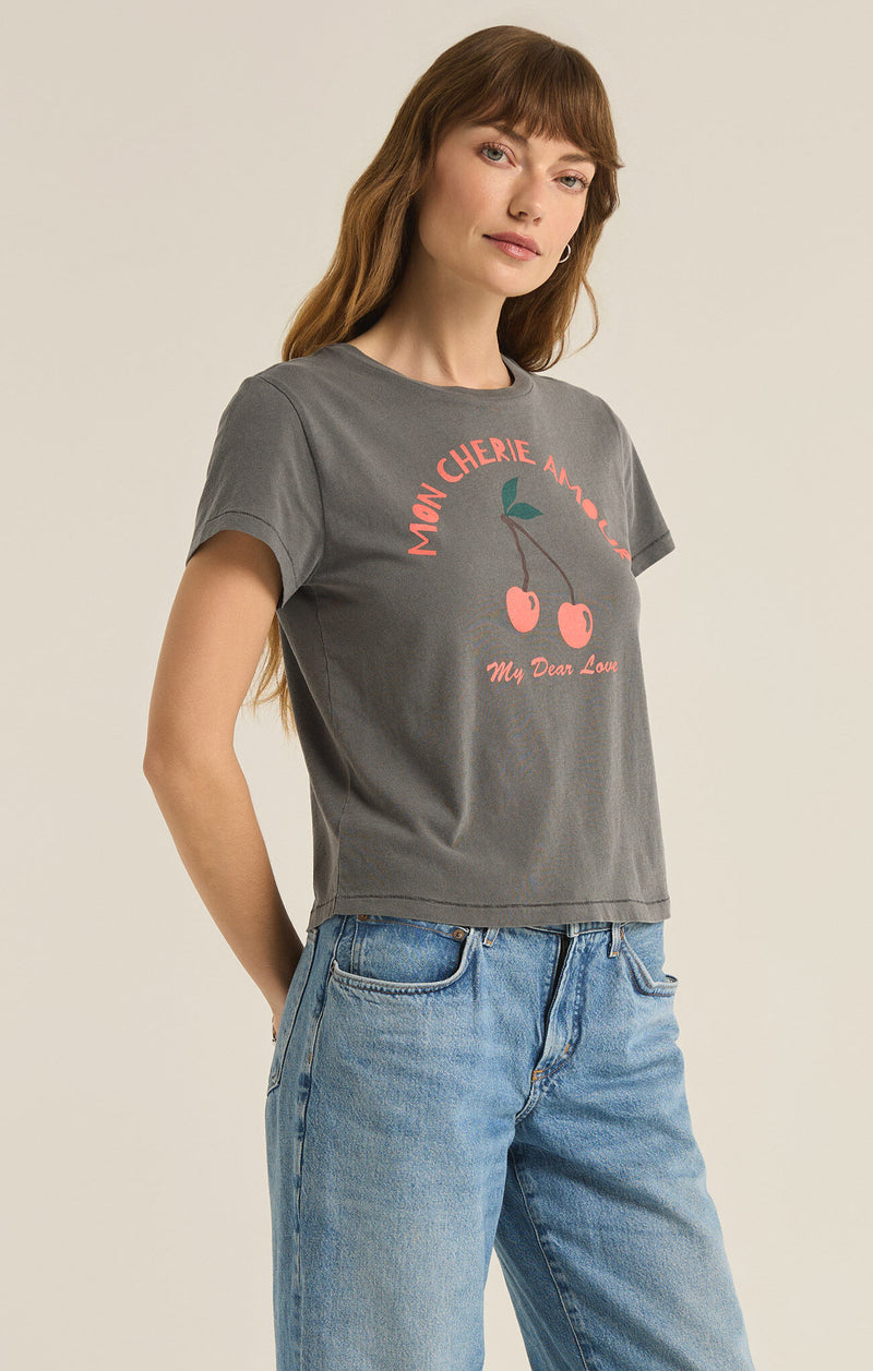 Z SUPPLY CHERIE TOURIST TEE - CHARCOAL MOON