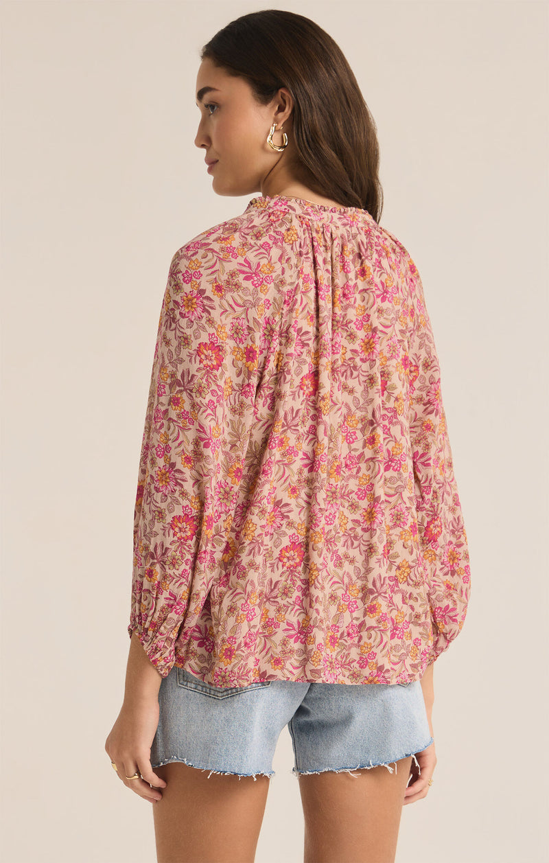 Z SUPPLY CARINE LIMA FLORAL TOP - CACTUS FLOWER