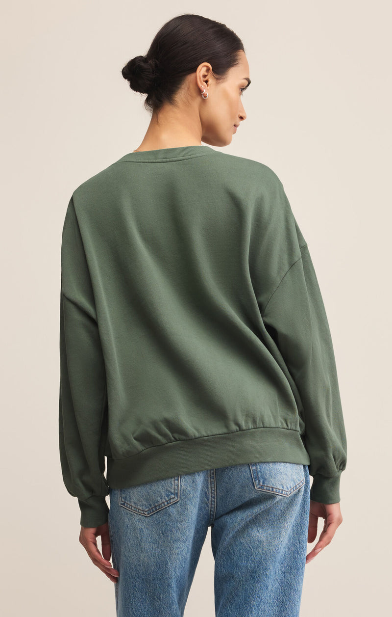 Z SUPPLY CIAO SUNDAY SWEATER - HUNTER GREEN