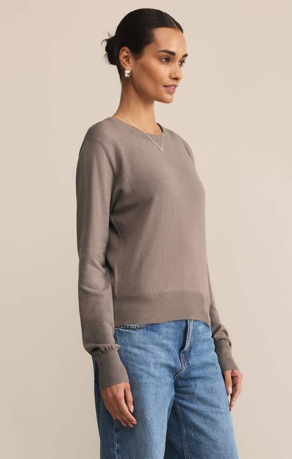 Z SUPPLY PERFECT LAYER SWEATER - LIGHT TAVERN