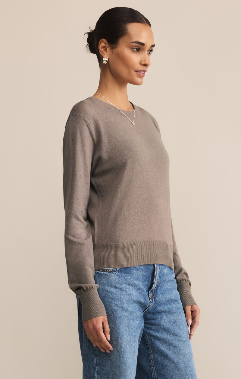 Z SUPPLY PERFECT LAYER SWEATER - LIGHT TAVERN