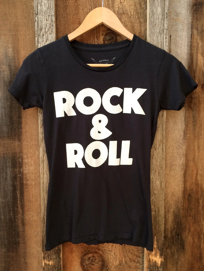 ROCK & ROLL TEE - BLACK/WHITE