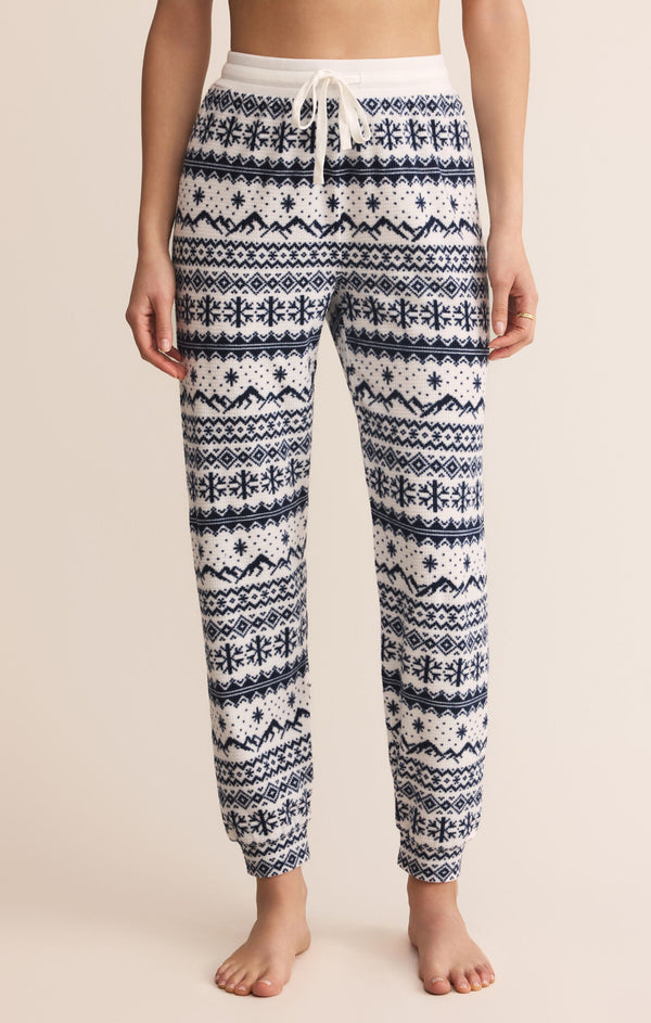 Z SUPPLY TWILIGHT FAIRISLE JOGGER - VANILLA ICE
