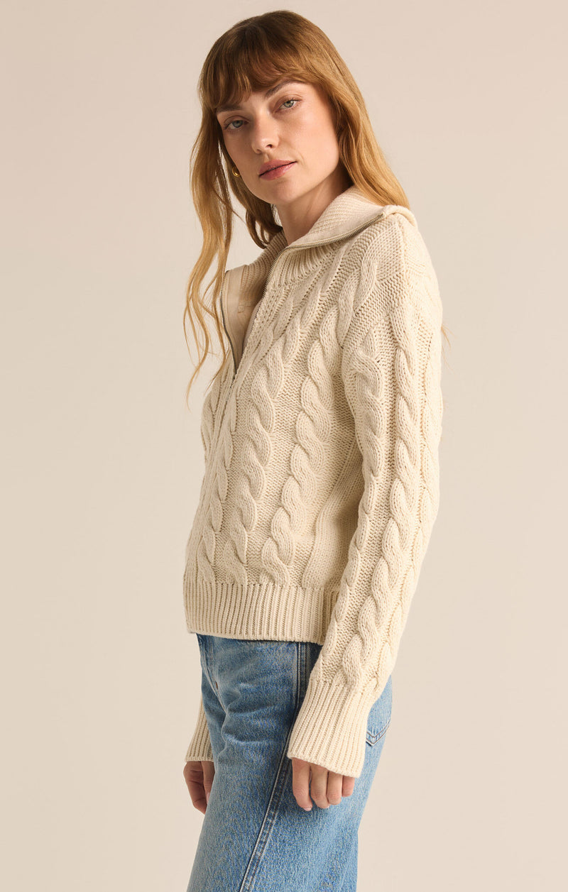 Z SUPPLY HEMINGWAY CABLE CARDIGAN - SEA SALT