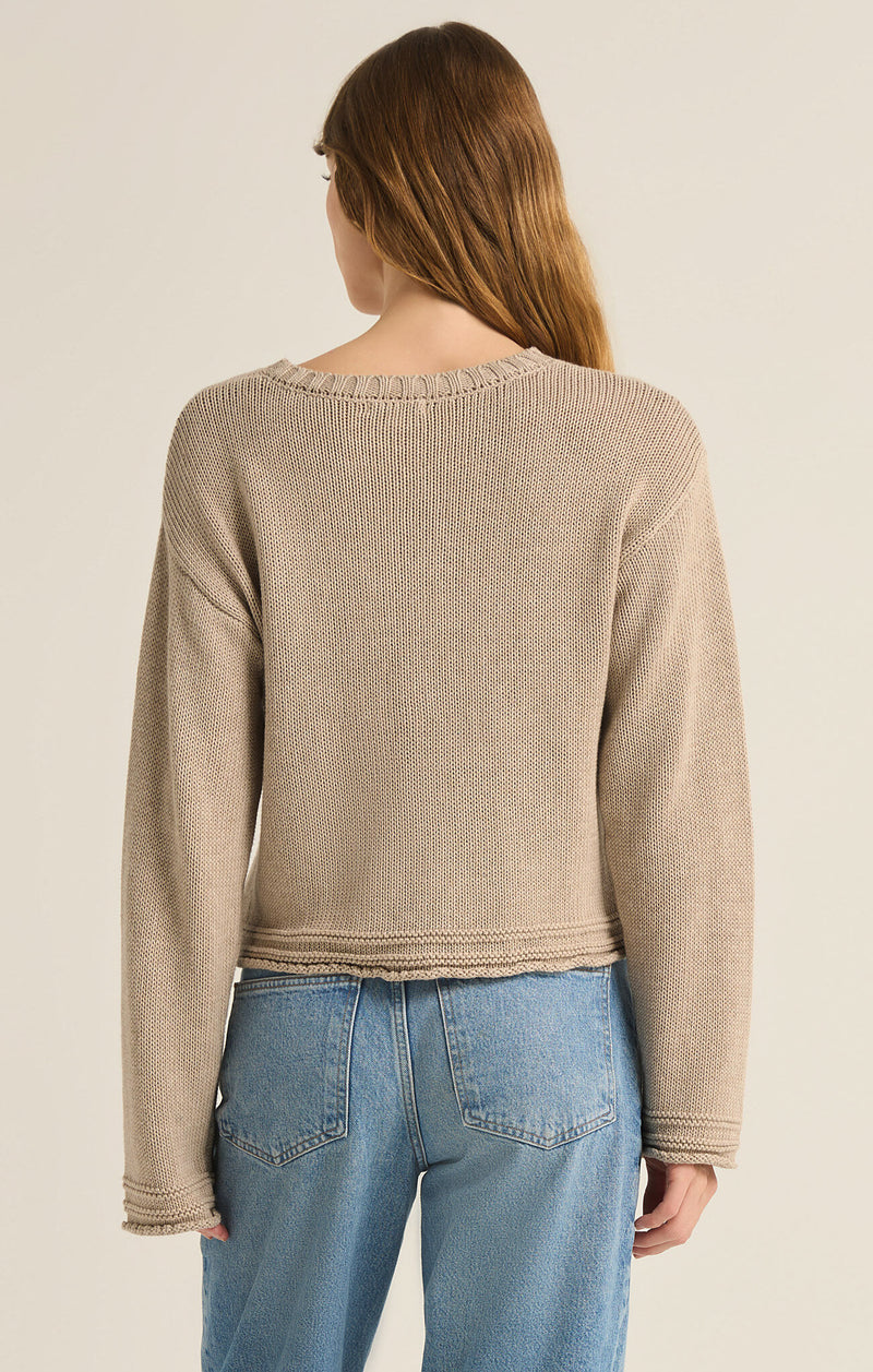 Z SUPPLY EMERSON CROPPED SWEATER - OATMEAL HEATHER