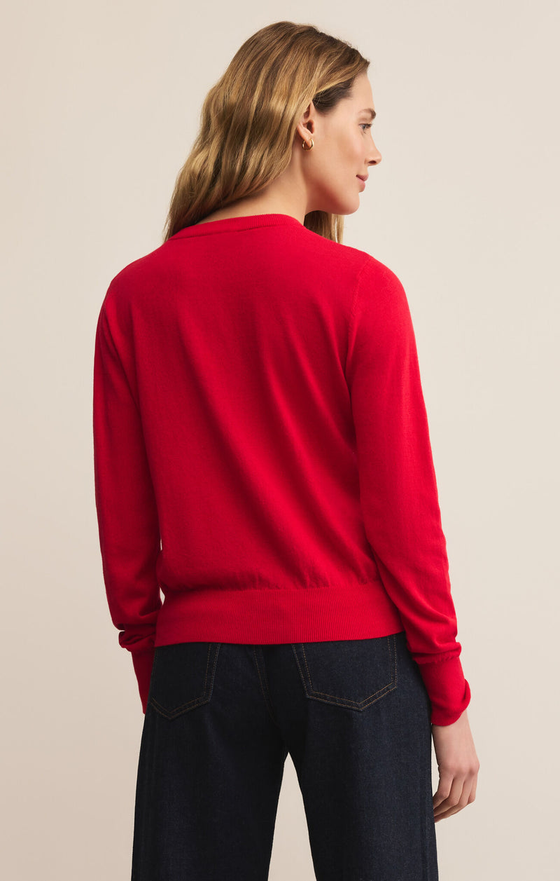 Z SUPPLY PERFECT LAYER SWEATER - FESTIVE RED