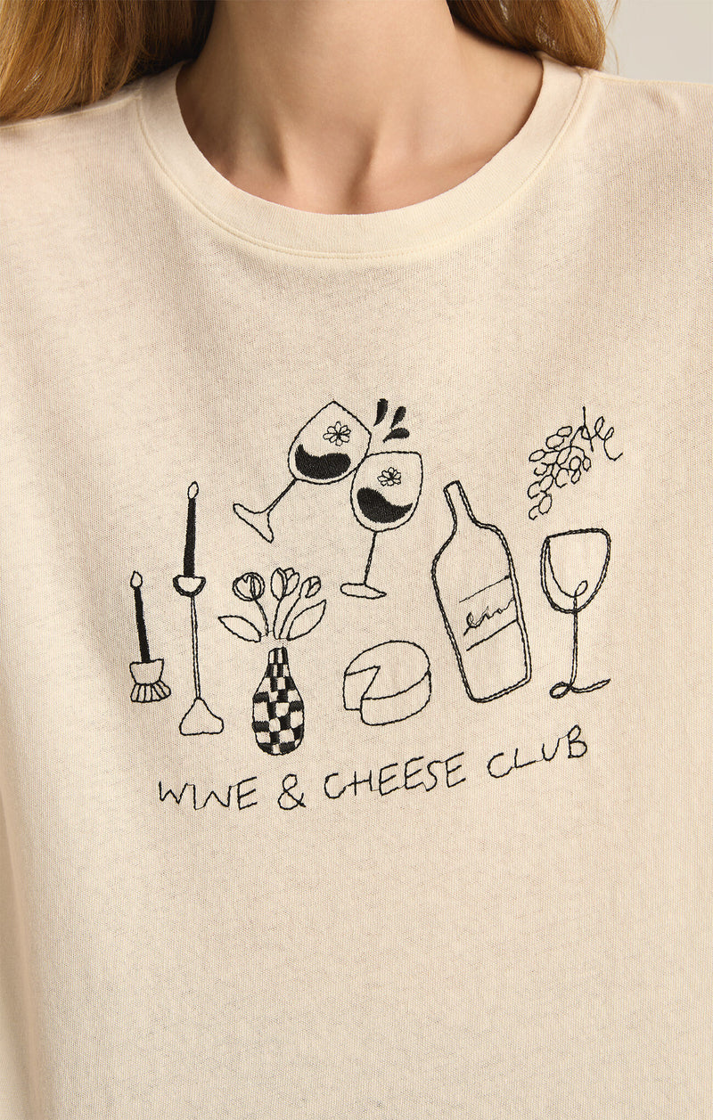 Z SUPPLY WINE & CHEESE PACIFIC TEE - SEA SALT