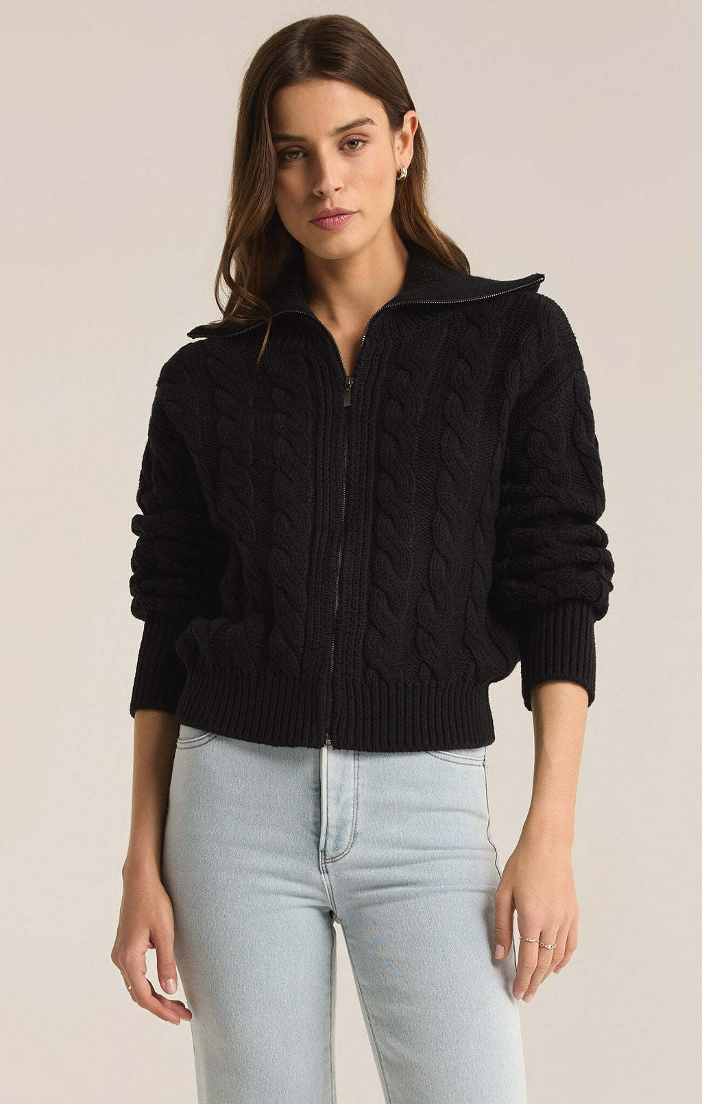 Z SUPPLY HEMINGWAY CABLE CARDIGAN - BLACK – CAllie Girl Boutique