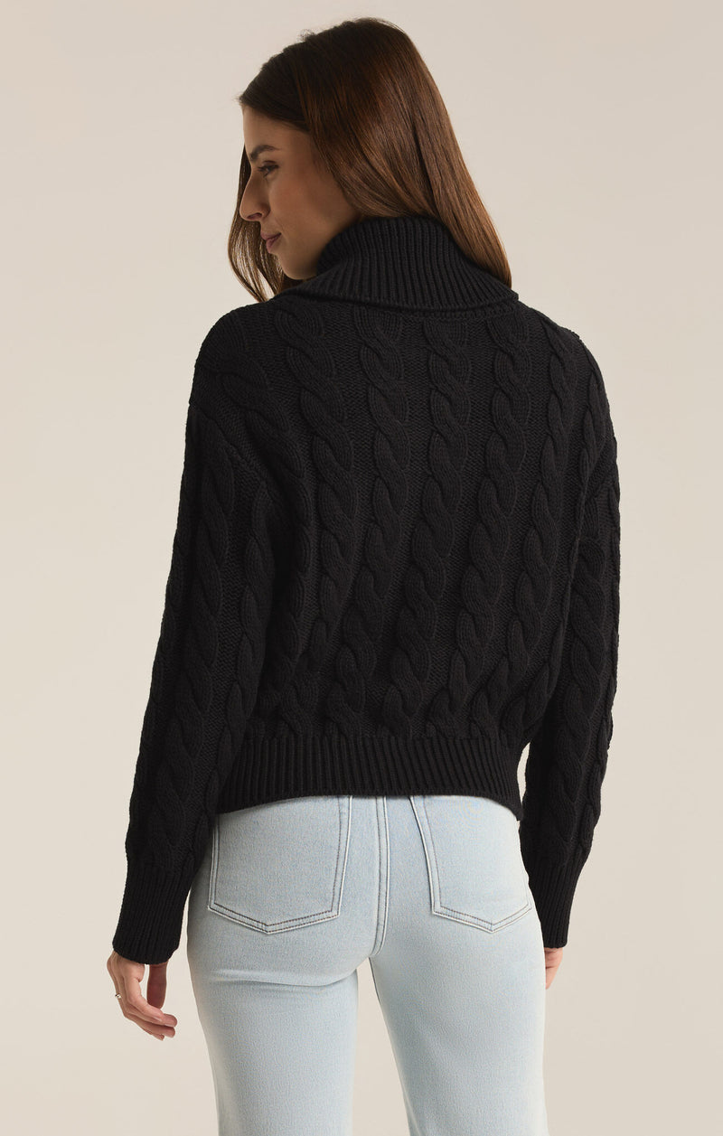 Z SUPPLY HEMINGWAY CABLE CARDIGAN - BLACK