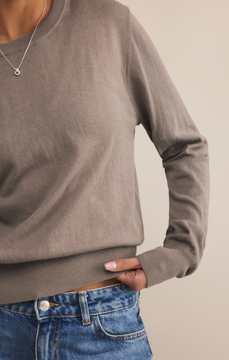 Z SUPPLY PERFECT LAYER SWEATER - LIGHT TAVERN